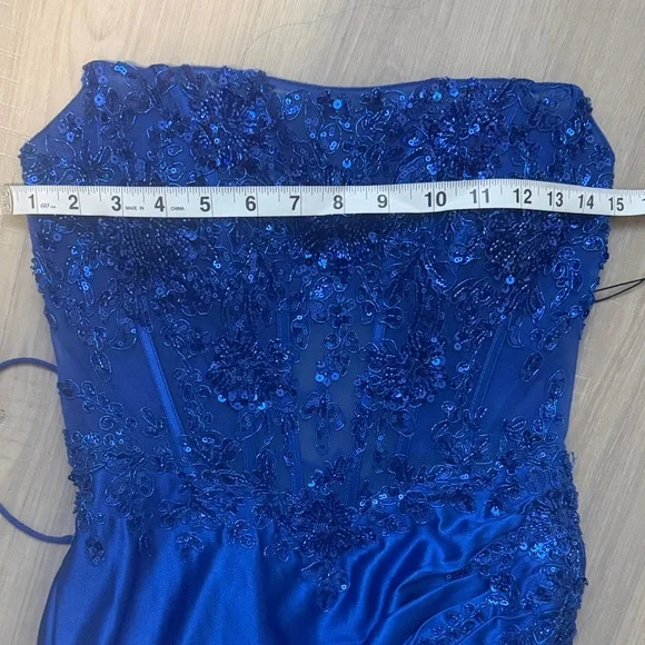 Clarisse Designs Royal Blue Evening Gown.  Sz 6 - Picture 8 of 16